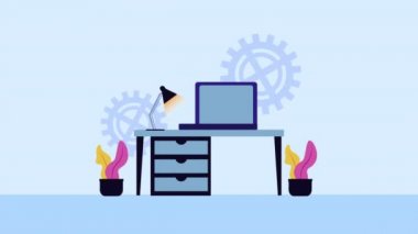 Danışma dizüstü bilgisayar ve lamba