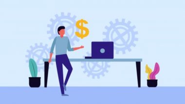 iş işadamı ile finansal para ekonomisi