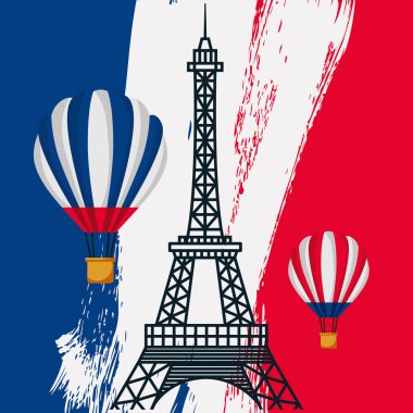 mutlu Bastille gün düz tasarım