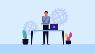 işadamı ve laptop ile mali para e-ticaret