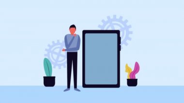 işadamı ve akıllı telefon ile mali para e-ticaret