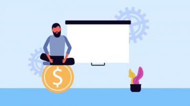 iş işadamı ile finansal para ekonomisi