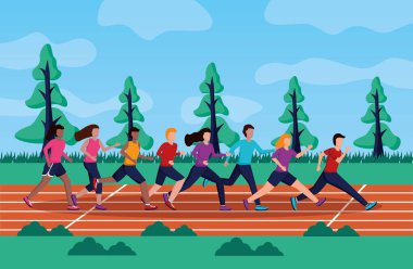 insanlar etkinlik çalıştırıyor