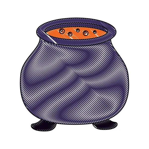 女巫锅与药水万圣节 — 图库矢量图片