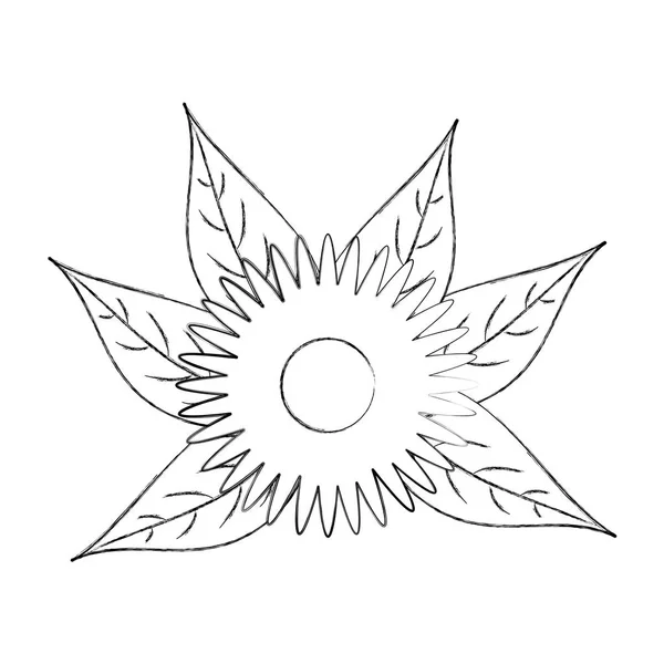Dahlia květinová ozdobná ozdoba listí — Stockový vektor