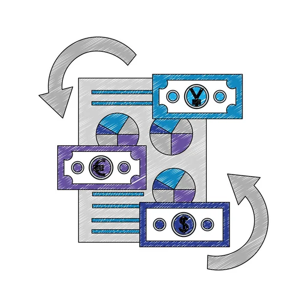 Finansal rapor belge yeni Euro döviz — Stok Vektör