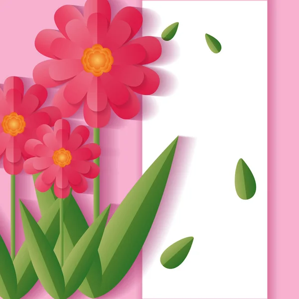 Flores insignia decoración — Vector de stock