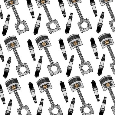 kıvılcım fişi motoru ve piston deseni