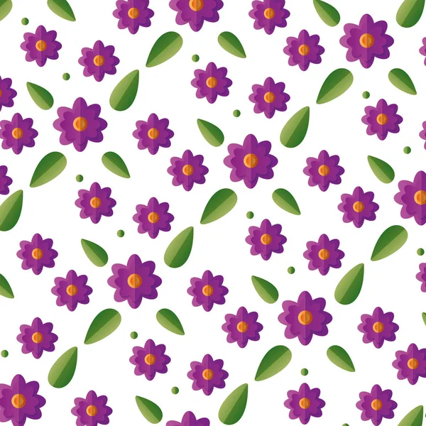 Flores decoración hojas follaje — Vector de stock