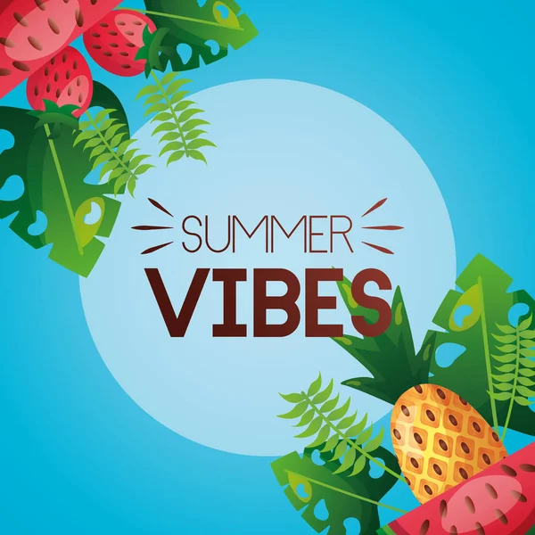 Banner de vibrações de verão — Vetor de Stock
