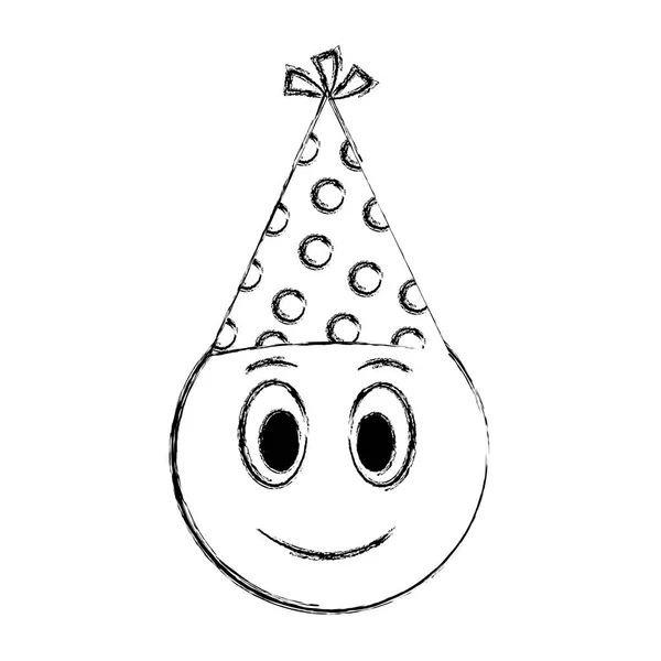 Smiley emoji party hat — Stockový vektor