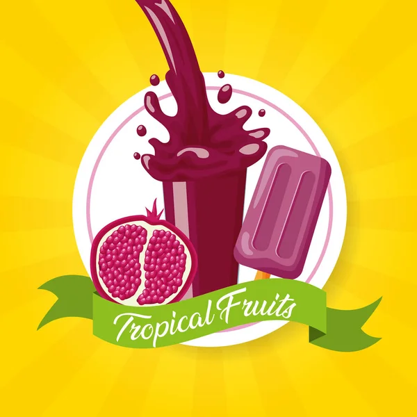 Diseño de frutas tropicales — Vector de stock