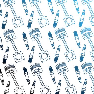 otomotiv servis piston ve buji parçaları deseni