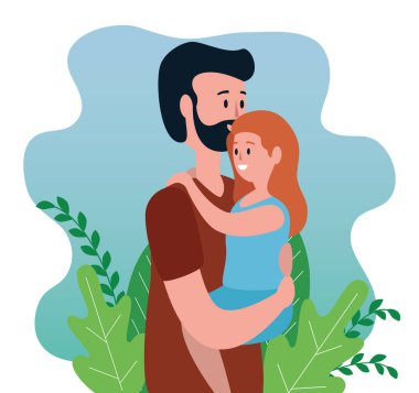 onun güzel kızı ve bitkiler ile adam baba