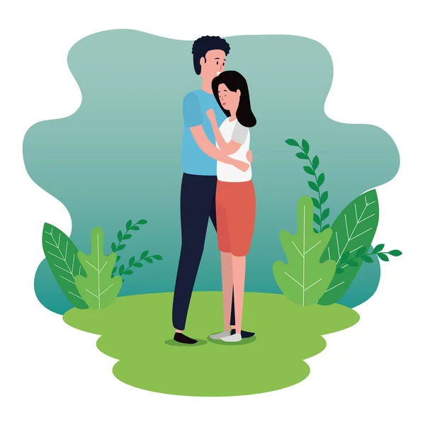 Woman and man couple together with hairstyle — Stock Vector