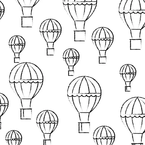 Hete lucht ballonnen vliegen recreatie patroon — Stockvector