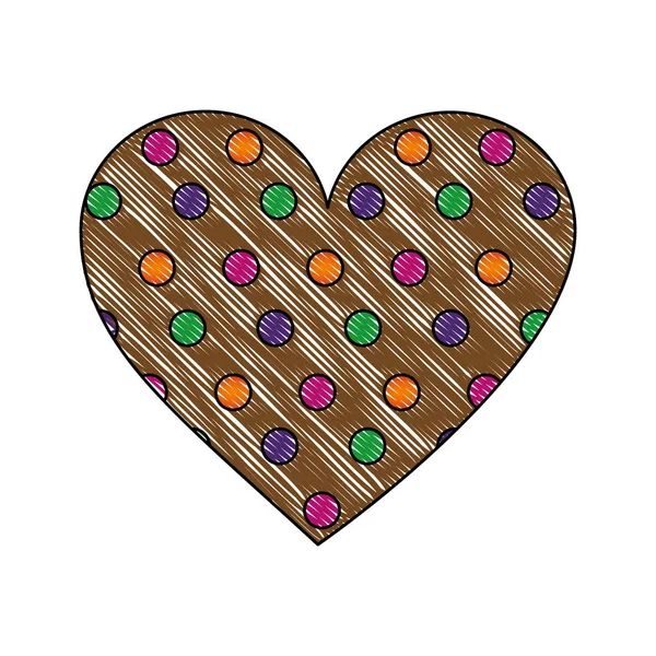 Galleta de chocolate en forma de corazón aislado icono — Archivo Imágenes Vectoriales