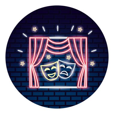 sinema Neon set simgeleri