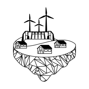 Eko dostu konsept düz tasarım
