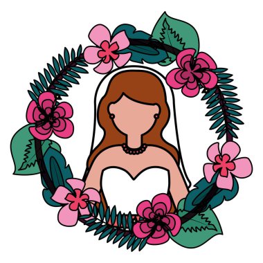 Düğün gündüz çiçek çelenk ile gelin