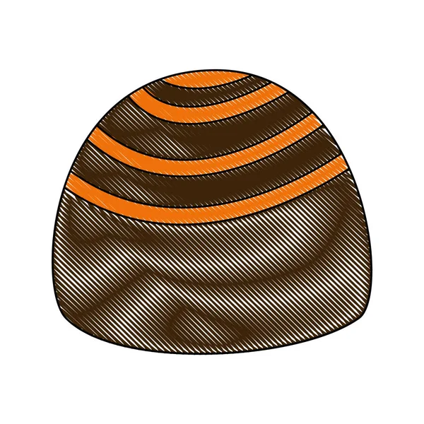 Bonbons sucrés de chocolat icône isolée — Image vectorielle