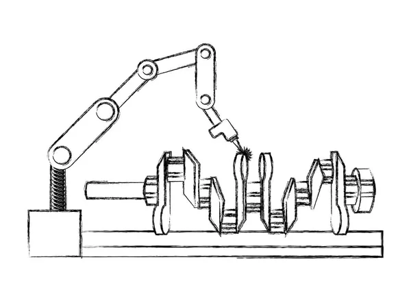 Icono de máquina de montaje de motor — Vector de stock