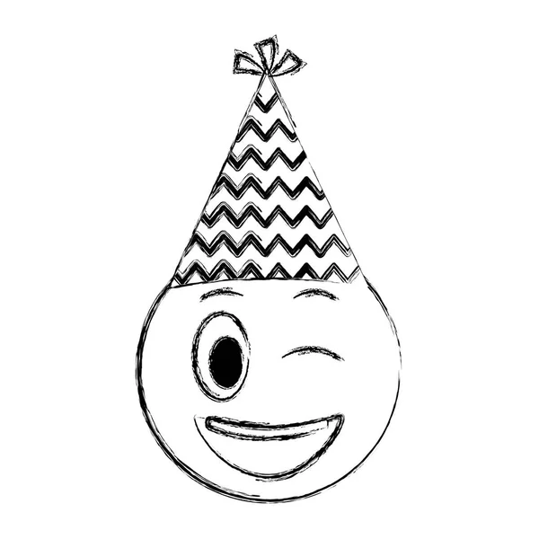 Smiley emoji party hat — Stock Vector