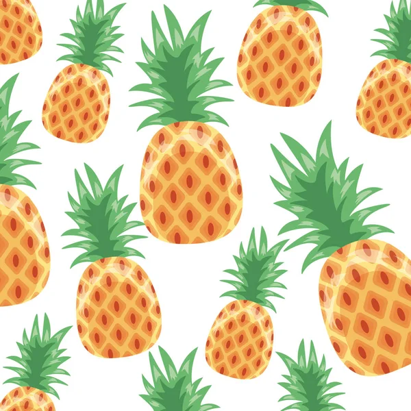 菠萝热带水果背景 — 图库矢量图片