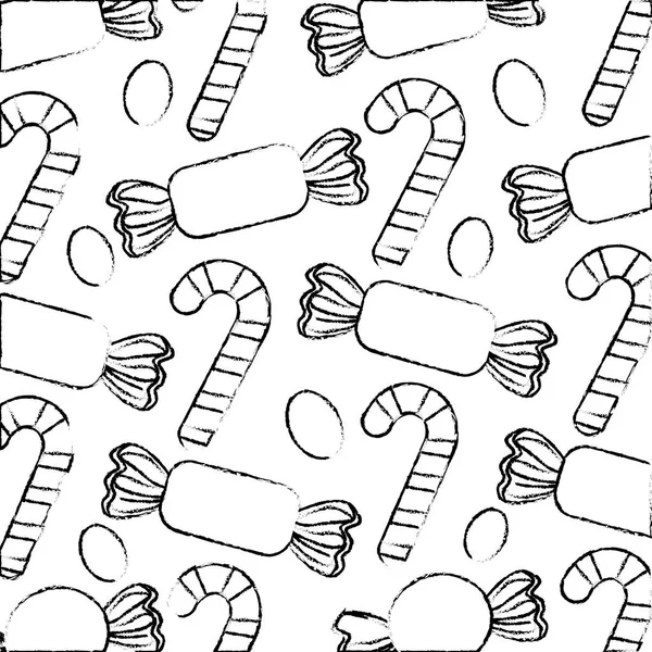 Zoete snoepjes cartoon lekkere zoetwaren patroon — Stockvector