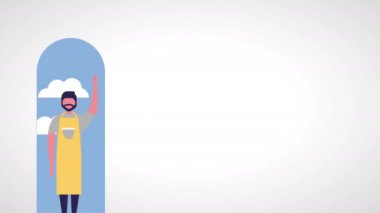 Şef karakter ile iş gün kutlama