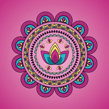 Mandala çiçek dekorasyon etnik tasarım