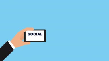 akıllı telefon kullanarak el ile sosyal medya teknolojisi