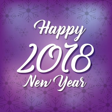 mutlu yeni yıl 2018 dekorasyon kar tanesi mor sezon