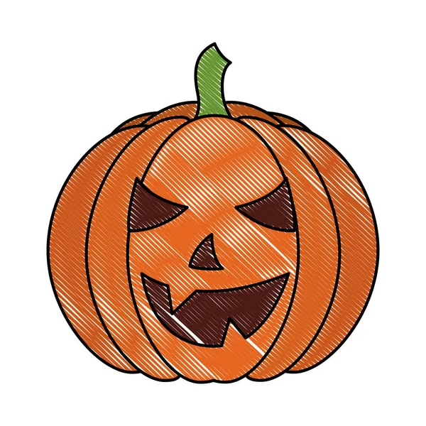 Halloween pumpa med Happy Face Cartoon — Stock vektor