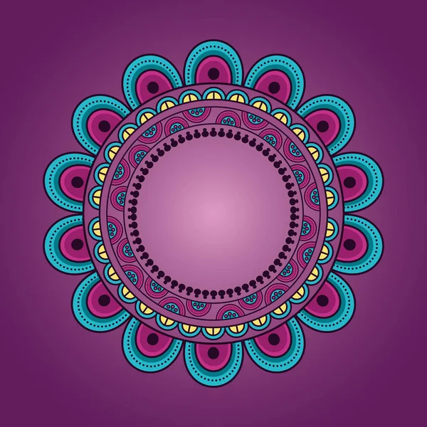 Mandala çiçek dekorasyon etnik tasarım — Stok Vektör