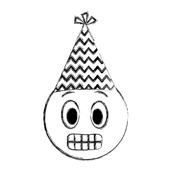 Smiley emoji party hat — Stock Vector