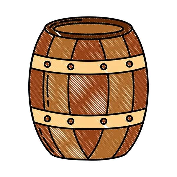 Деревянный бочонок пить спиртное деревенский — стоковый вектор