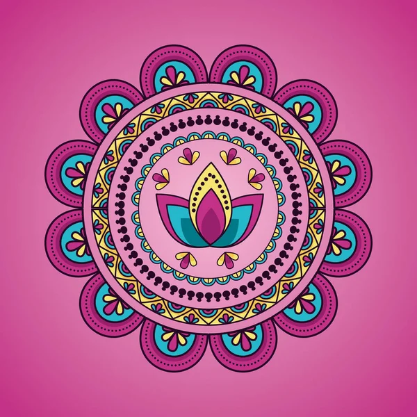 Mandala décoration florale design ethnique — Image vectorielle
