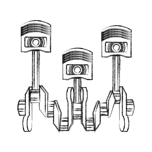 Set pistones piezas del motor — Vector de stock