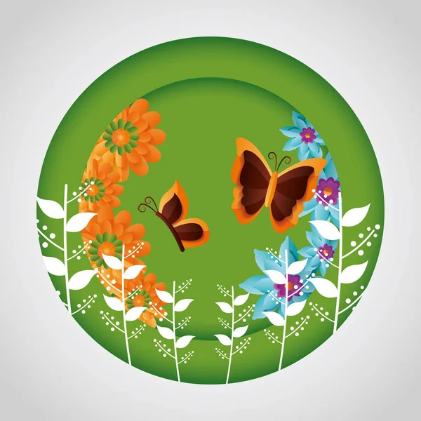 Spring sale round design — Stock Vector