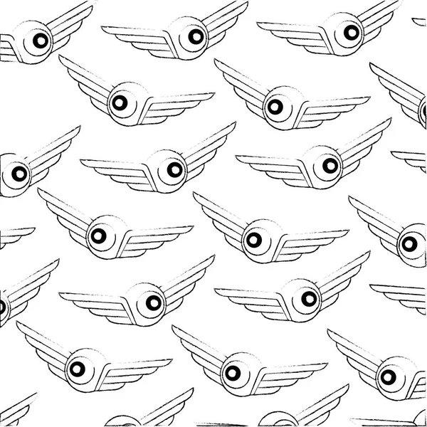 Creativiteit vleugels oog patroon achtergrond — Stockvector