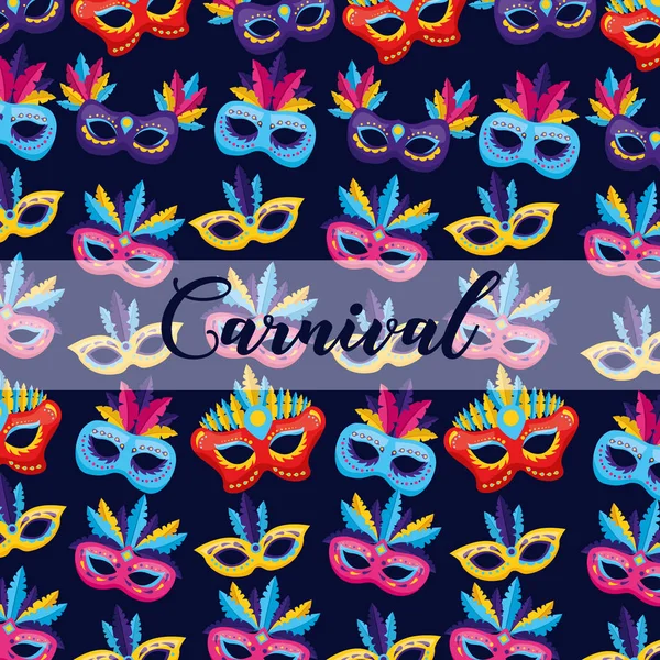 Carnaval máscaras festivas — Vector de stock