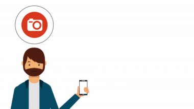 akıllı telefon kullanarak insan ile sosyal medya teknolojisi