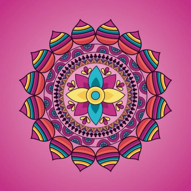 Mandala çiçek dekorasyon etnik tasarım