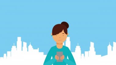 akıllı telefon kullanarak insan ile sosyal medya teknolojisi