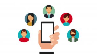 akıllı telefon ve topluluk kullanarak el ile sosyal medya teknolojisi