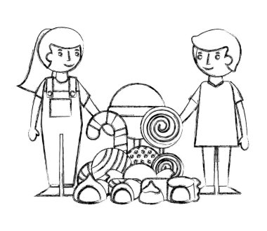 tatlı şeker izole simge çocuklar