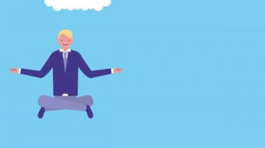 Lotus pozisyonu avatar karakter ile işadamı