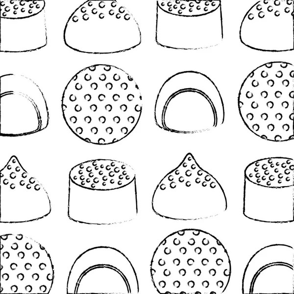 달콤한 사탕 만화 맛있는 과자 패턴 — 스톡 벡터