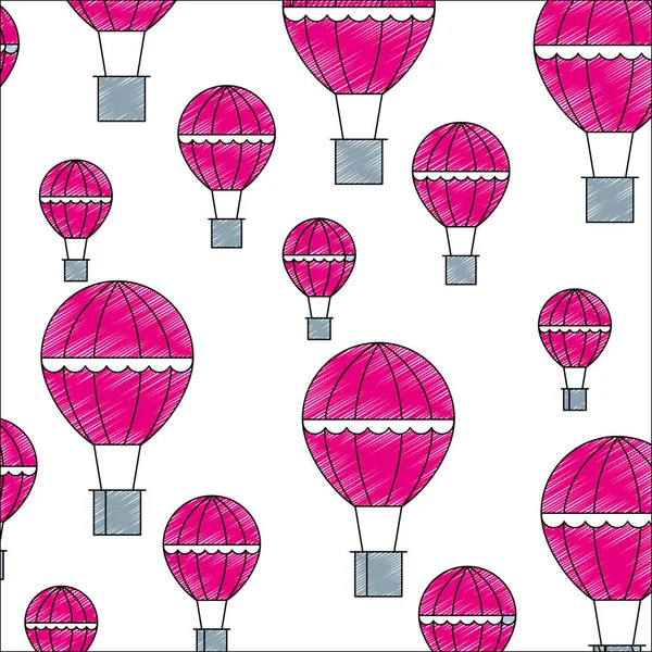 Ballon air chaud modèle de vol — Image vectorielle